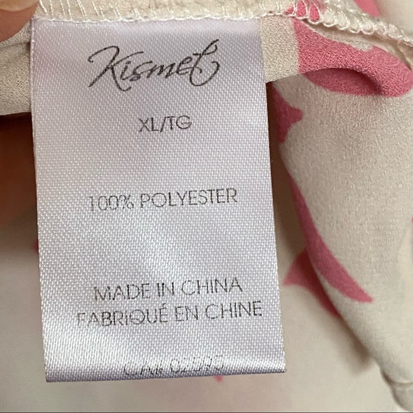 Kismet semi-sheer white with pink flared sleeveless top - Picture 7 of 8